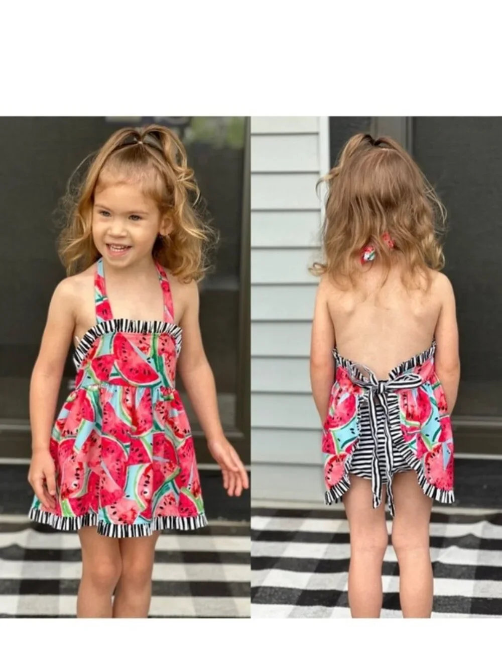 SHEIN | Girls Adjustable Watermelon Two Piece Set | Size 90